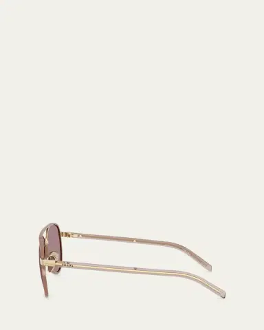 Prada 0PR B57S Steel Aviator Sunglasses | Thumbnail 3