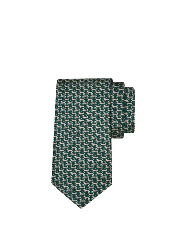 Men's Gancio Dachshund-Print Silk and Wool Tie
