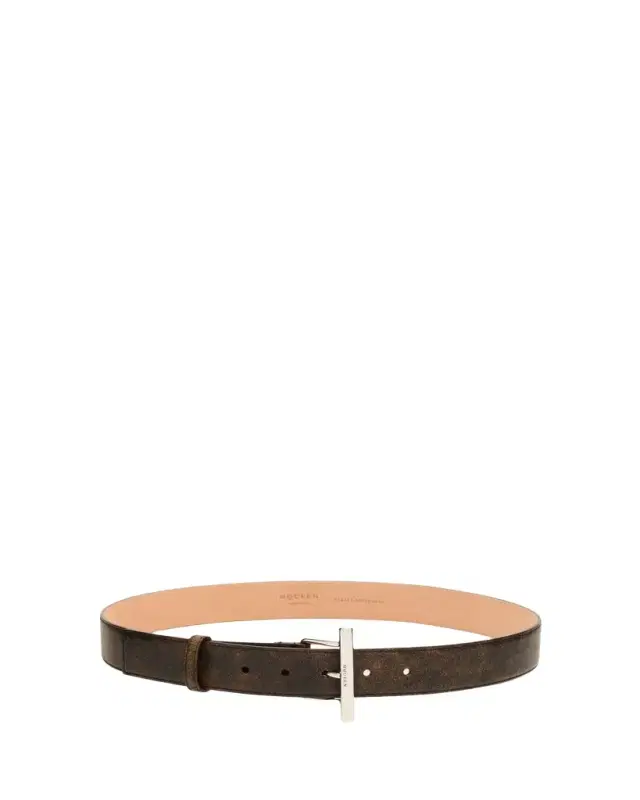 McQueen T-Bar Skinny Leather Belt