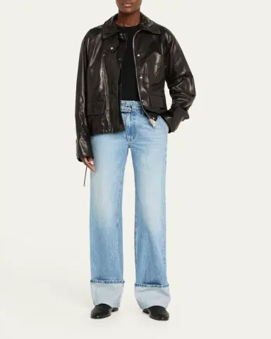 Brandon Maxwell Harper Leather Balloon Jacket | Thumbnail 2 Brandon Maxwell Harper Leather Balloon Jacket | Thumbnail 2
