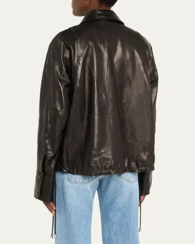 Brandon Maxwell Harper Leather Balloon Jacket | Thumbnail 3 Brandon Maxwell Harper Leather Balloon Jacket | Thumbnail 3
