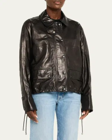 Brandon Maxwell Harper Leather Balloon Jacket | Thumbnail 4 Brandon Maxwell Harper Leather Balloon Jacket | Thumbnail 4