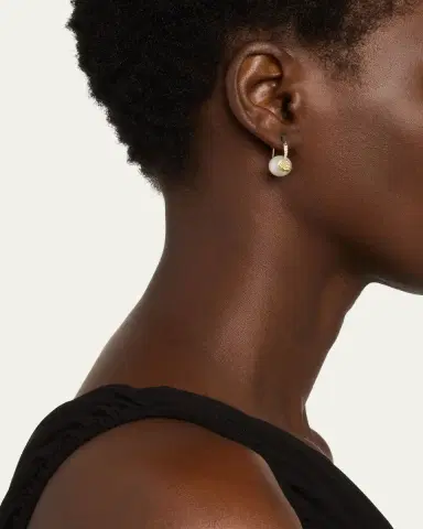 Sydney Evan 14K Gold & Diamond Rose Pearl Earrings | Thumbnail 2