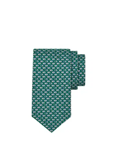 Ferragamo Men's Gancio-Elephant Silk Tie | Thumbnail 1 Ferragamo Men's Gancio-Elephant Silk Tie | Thumbnail 1