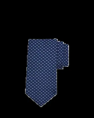 Ferragamo Men's Woven Geometric Jacquard Silk Tie | Thumbnail 2