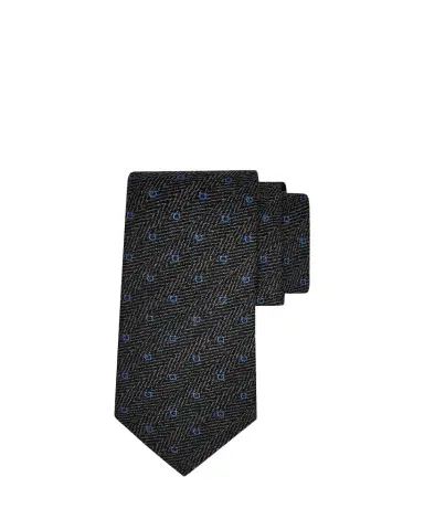 Ferragamo Men's Herringbone Gancio Silk Tie | Thumbnail 1 Ferragamo Men's Herringbone Gancio Silk Tie | Thumbnail 1