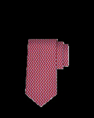 Ferragamo Men's Pelican Micro-Print Silk Tie | Thumbnail 2