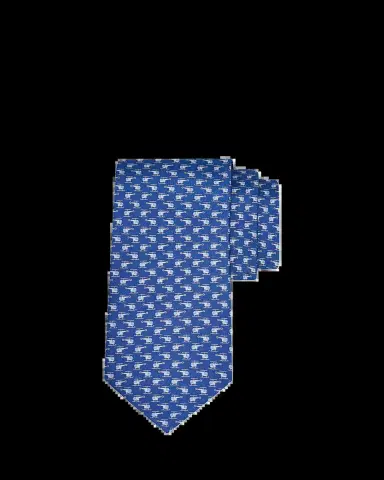 Ferragamo Men's Helicopter Micro-Print Silk Tie | Thumbnail 2