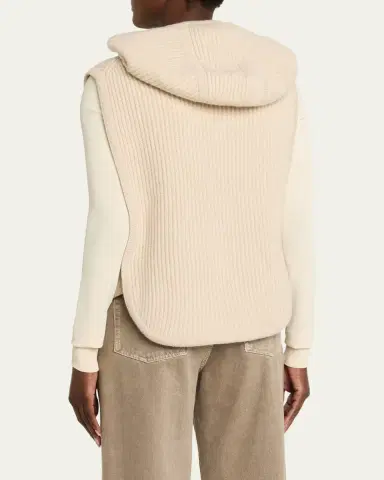 God’s True Cashmere Melange Cashmere Rib Hooded Vest | Thumbnail 3