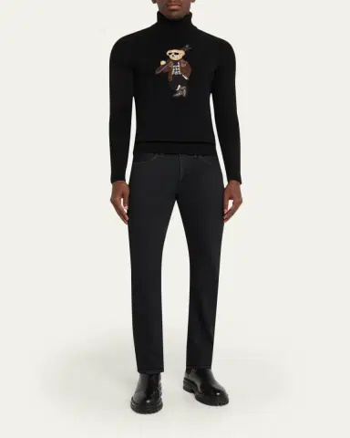 Ralph Lauren Purple Label Men's Cashmere Knit Ski Polar Bear Turtleneck Sweater | Thumbnail 2