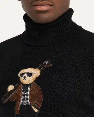 Ralph Lauren Purple Label Men's Cashmere Knit Ski Polar Bear Turtleneck Sweater | Thumbnail 5