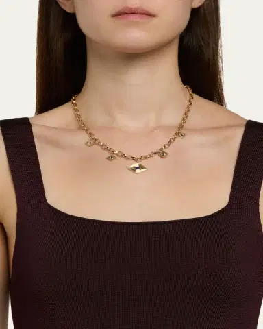 Sydney Evan 14K Sapphire Fluted Evil Eye Charm Necklace | Thumbnail 2 Sydney Evan 14K Sapphire Fluted Evil Eye Charm Necklace | Thumbnail 2