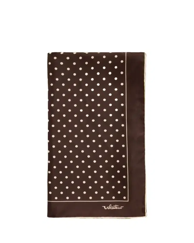 Polka-Dot Silk Foulard Scarf