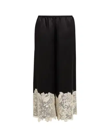 Rosie Assoulin Chicken Lace-Trim Silk Wide-Leg Pajama Pants | Thumbnail 1