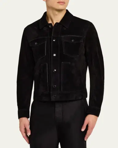 Tom Ford Men's Cashmere Suede Jacket | Thumbnail 4 Tom Ford Men's Cashmere Suede Jacket | Thumbnail 4