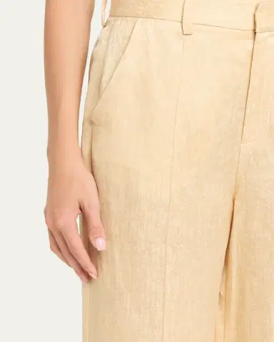 Rosie Assoulin Paneled Satin Jacquard Pintuck Flare Trousers | Thumbnail 5