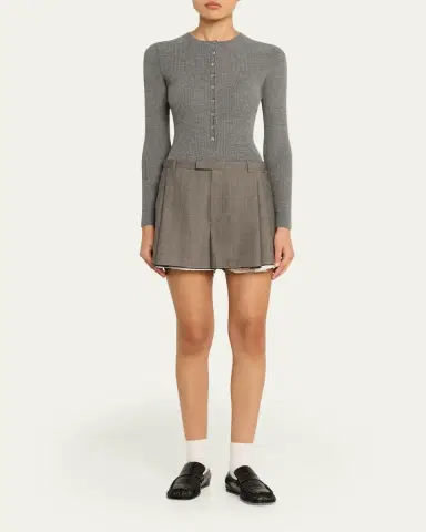 Nackiyé Insider Wool Rib Henley Top | Thumbnail 2