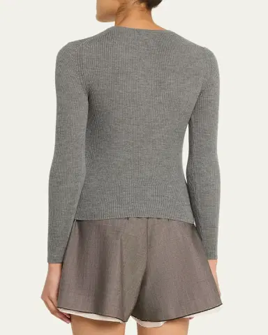 Nackiyé Insider Wool Rib Henley Top | Thumbnail 3