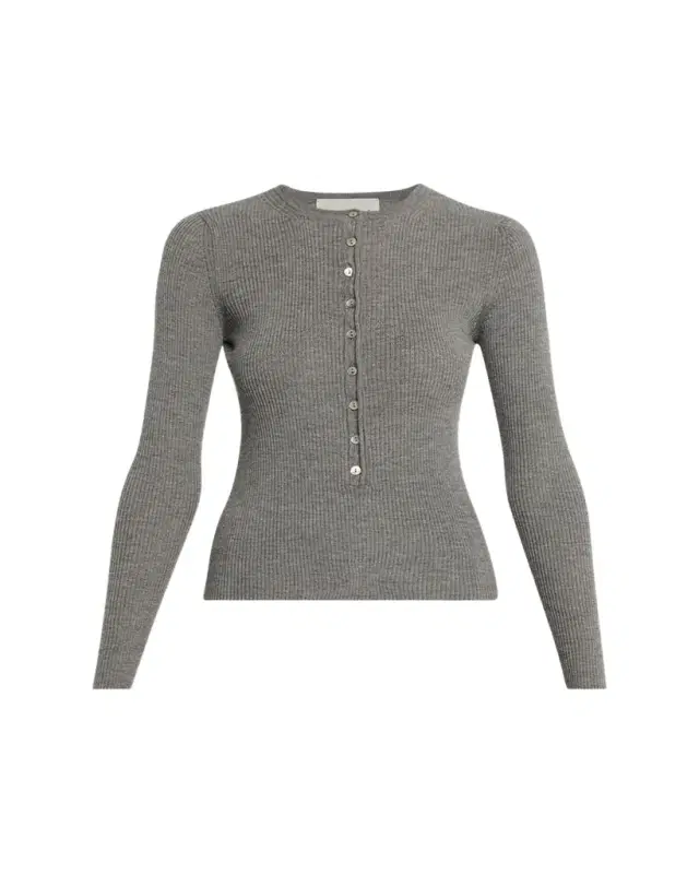 Nackiyé Insider Wool Rib Henley Top