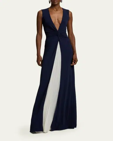 Ralph Lauren Collection Zach Two-Tone Pleated Evening Dress | Thumbnail 2 Ralph Lauren Collection Zach Two-Tone Pleated Evening Dress | Thumbnail 2