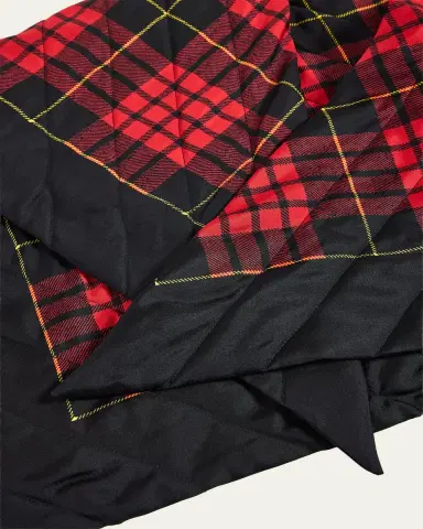Alexander McQueen Quilted Tartan Triangular Scarf | Thumbnail 4 Alexander McQueen Quilted Tartan Triangular Scarf | Thumbnail 4