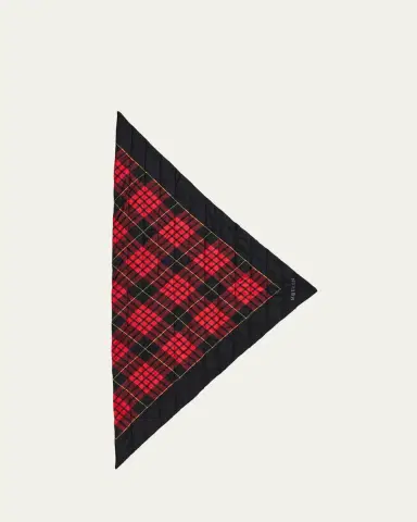 Alexander McQueen Quilted Tartan Triangular Scarf | Thumbnail 5 Alexander McQueen Quilted Tartan Triangular Scarf | Thumbnail 5