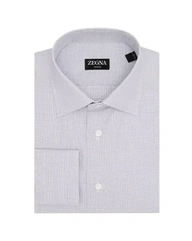Zegna Men's Micro-Check Trofeo Cotton Dress Shirt | Thumbnail 1 Zegna Men's Micro-Check Trofeo Cotton Dress Shirt | Thumbnail 1