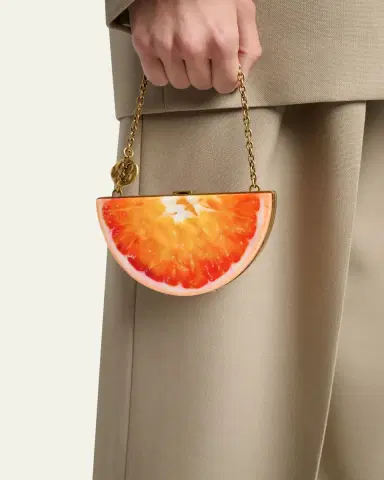 Saint Laurent Mini Orange Wedge Resin Clutch Bag | Thumbnail 2 Saint Laurent Mini Orange Wedge Resin Clutch Bag | Thumbnail 2