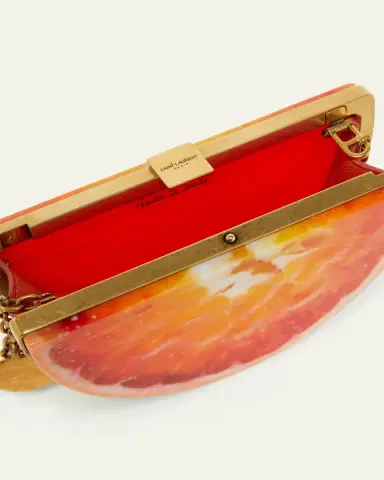 Saint Laurent Mini Orange Wedge Resin Clutch Bag | Thumbnail 4 Saint Laurent Mini Orange Wedge Resin Clutch Bag | Thumbnail 4