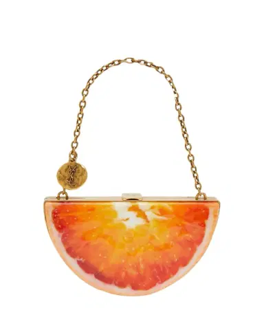 Saint Laurent Mini Orange Wedge Resin Clutch Bag | Thumbnail 1 Saint Laurent Mini Orange Wedge Resin Clutch Bag | Thumbnail 1