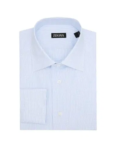 ZEGNA Men's Pure Cotton Grid Check Dress Shirt | Thumbnail 1