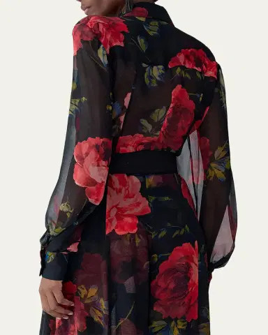 Carolina Herrera Isabella Rose Silk Organza Button-Down Top | Thumbnail 3