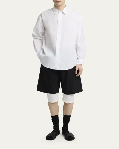 The Row Men's Sayed Pleated Wool Gabardine Shorts | Thumbnail 2 The Row Men's Sayed Pleated Wool Gabardine Shorts | Thumbnail 2