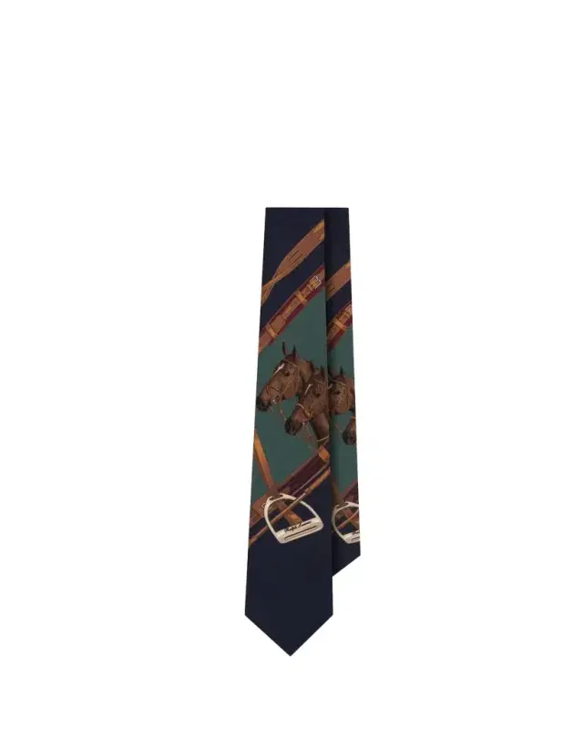Men's Equestrian-Print Cashmere/Silk Tie