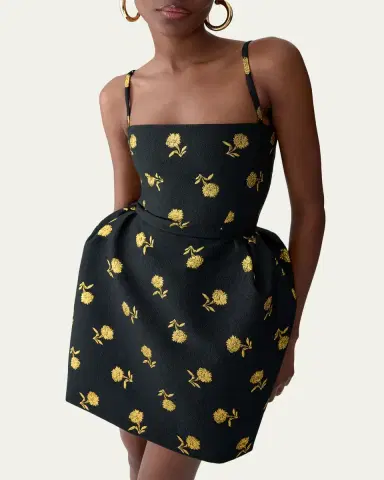 Carolina Herrera Floral Embroidered Peplum Mini Dress | Thumbnail 4 Carolina Herrera Floral Embroidered Peplum Mini Dress | Thumbnail 4
