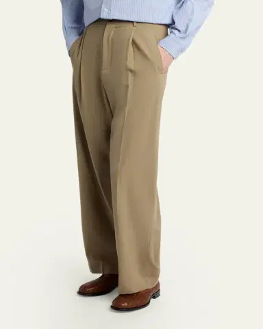 The Row Men's Thom Pleated Wool-Silk Pants | Thumbnail 4
