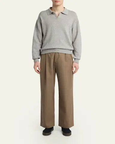 The Row Men's Tibor Cotton-Cashmere Gabardine Pants | Thumbnail 2 The Row Men's Tibor Cotton-Cashmere Gabardine Pants | Thumbnail 2