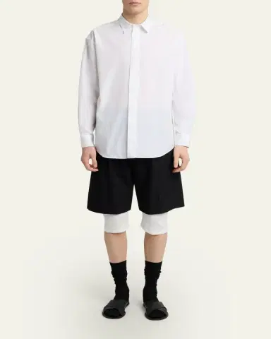 The Row Men's Nilo Concealed-Placked Button-Down Shirt | Thumbnail 2