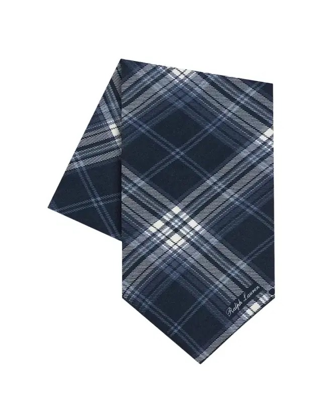 Men's Tonal Plaid Cashmere and Silk Neckerchief