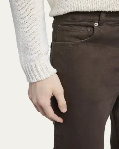 The Row Men's Siouxie Garment-Dyed Cotton Denim Jeans | Thumbnail 4