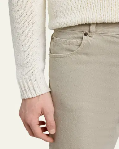 The Row Men's Siouxie Garment-Dyed Cotton Denim Jeans | Thumbnail 9