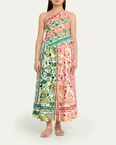 Saloni Judi B Printed Button-Front Skirt | Thumbnail 2 Saloni Judi B Printed Button-Front Skirt | Thumbnail 2