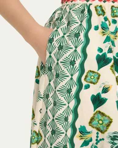 Saloni Judi B Printed Button-Front Skirt | Thumbnail 5 Saloni Judi B Printed Button-Front Skirt | Thumbnail 5