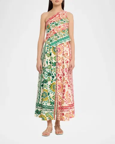 Saloni Judi B Printed Button-Front Skirt | Thumbnail 8 Saloni Judi B Printed Button-Front Skirt | Thumbnail 8