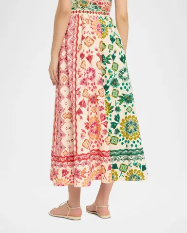Saloni Judi B Printed Button-Front Skirt | Thumbnail 9 Saloni Judi B Printed Button-Front Skirt | Thumbnail 9