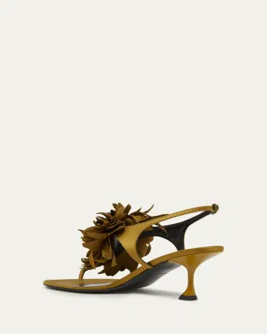Proenza Schouler Tee Satin Flower Thong Sandals | Thumbnail 4 Proenza Schouler Tee Satin Flower Thong Sandals | Thumbnail 4