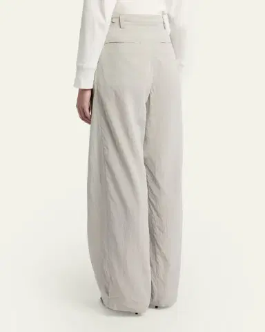 The Row Iven Low-Rise Crinkled Barrel-Leg Pants | Thumbnail 3 The Row Iven Low-Rise Crinkled Barrel-Leg Pants | Thumbnail 3