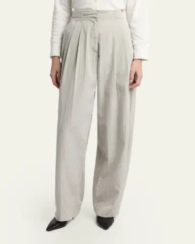 The Row Iven Low-Rise Crinkled Barrel-Leg Pants | Thumbnail 4 The Row Iven Low-Rise Crinkled Barrel-Leg Pants | Thumbnail 4