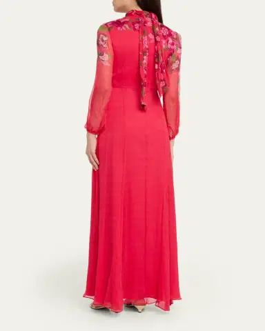 Saloni Jaclyn Printed Long-Sleeve Dress | Thumbnail 3
