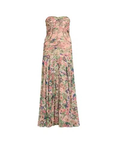 Saloni Kristie Strapless Floral Drop-Waist Gown | Thumbnail 1